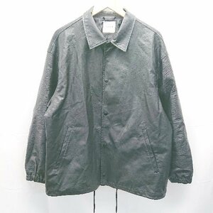 ◇ FREAK'S STORE フリークスストア 合成皮革 フロントボタン 長袖 レザージャケット サイズL ブラック メンズ E