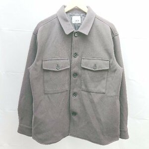 ◇ JUNRed 起毛　裏地　ボタン　胸ポケット　シンプル 長袖 コート サイズM ブラウン系 メンズ E