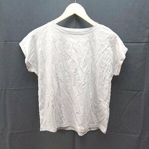 ◇ CLASSICALELF クラシカルエルフ クルーネック 袖ロールアップ 半袖 Tシャツ サイズM ベージュ レディース E