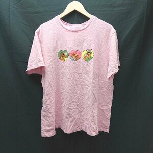 ◇ PUNYUS プニュズ クルーネック　プリント　シンプル 半袖 Tシャツ サイズ3 ピンク系 レディース E