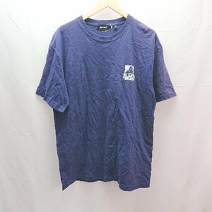 ◇ XLARGE エクストララージ クルーネック ブランドロゴ シンプル ストリート 半袖 Tシャツ サイズL ネイビー系 メンズ E