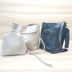 ◇ 《 ノーブランド まとめ売り2点セット 2WAY シンプル 綺麗め 上品 ハンド ショルダー バッグ レディース 》 E