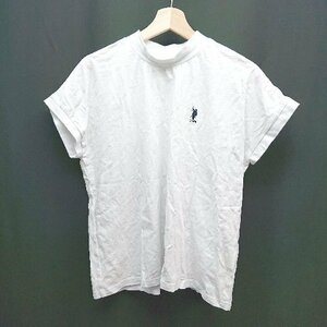 ◇ U.S POLO ASSN. プルオーバー モックネック ブランドロゴ Tシャツ サイズFREE ホワイト レディース E