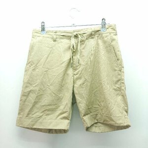 ◇ Dickies ディッキーズ バックウエストゴム ブランドロゴ ファスナー ショートパンツ サイズS ベージュ メンズ E