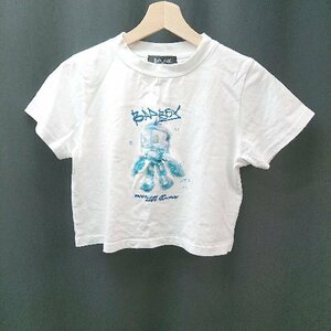 ◇ Bad boy x PUBLUX キッズ 子供服 ラウンドネック プリント柄 半袖 Tシャツ サイズFREE ホワイト メンズ E