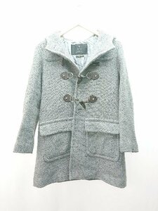 ■ INED イネド フード 冬もの 大人 綺麗め 生地厚手 長袖 ピーコート サイズ9 グレー レディース E