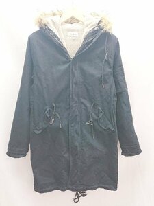 ◇ EMMA CLOTHES エマ クローズ 防寒 ２WAY ボア フード 長袖 コート ジャケット サイズM ブラック レディース E