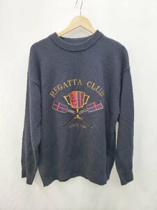 ◇ REGATTA CLUB レガッタ クラブ 長袖 ニット セーター サイズM ネイビー系 メンズ P