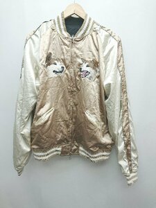 ◇ VANQUISH SHIBUYA SOUVENIR JACKET リバーシブル 長袖 スカジャン サイズL ベージュ ホワイト系 メンズ P