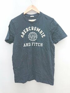 ◇ Abercrombie & Fitch アバクロンビー&フィッチ ロゴ 半袖 Tシャツ カットソー サイズXL ネイビー レディース P