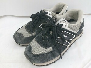 ◇ NEW BALANCE ニューバランス D ML574SSN スニーカー シューズ サイズ22.5cm ブラック グレー系 レディース P