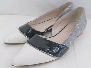 * modellopo Inte dotu Flat pumps shoes size 24 black gray white lady's P