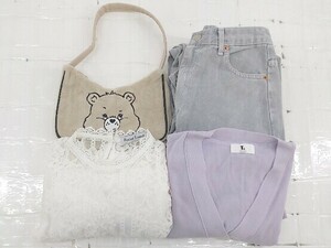 ◇ 《 T& Futier Land JJIM まとめ売り4点セット サイズL＆M&F カーディガン デニム レースシャツ 他 レディース 》 P