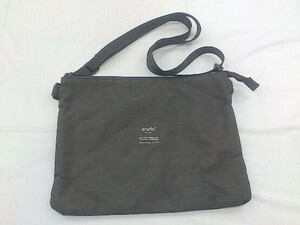 * anelloa Nero Logo sakoshu shoulder bag charcoal gray lady's men's P