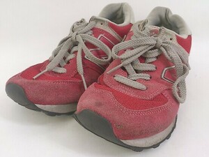 ◇ NEW BALANCE ニューバランス D ML574ERD スニーカー シューズ サイズ 24cm レッド グレー レディース メンズ P