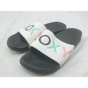 * Roxy Roxy Logo Flat сандалии ( примерно 24-24.5cm соответствует ) белый мульти- женский P