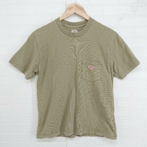 ◇ Danton ダントン ロゴ刺繍 半袖 Tシャツ カットソー サイズ36 カーキ系 レディース P