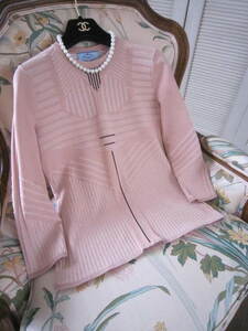  closet adjustment!PRADA 65%polyester*35%cotton 7 minute sleeve high gauge knitted tops 42(170/84A)used