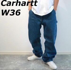 Carhartt カーハート 革ロゴ ジーンズ ペインター デニム W36