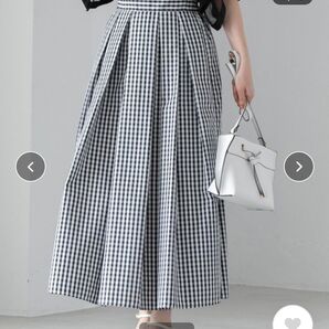 【Edit Sheen】ギンガムチェックマキシフレアスカート