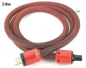 # most low none # abroad work ( original work ) imported goods #FURUTECH( furutech ) high purity copper 5N line material +AUDIO GRADE plug use power supply cable 2.0m# red color # used beautiful goods #