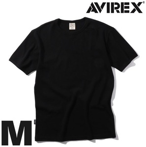 AVIREX 半袖 クルーネック Tシャツ M ブラック / アヴィレックス BLACK 黒 アビレックス 新品 DAILY RIB S/S リブ 丸首 デイリーウェア