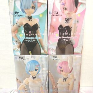 Re ゼロから始める異世界生活 BiCute Bunnies Figure レム ラム バ ブラック ホワイトパール 4点