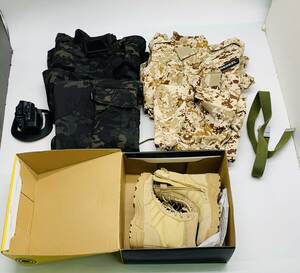  Junk SHENKEL made other desert military jacket shoes ho ru Star etc. set sale camouflage military uniform airsoft America sea ..COMBAT SWAT