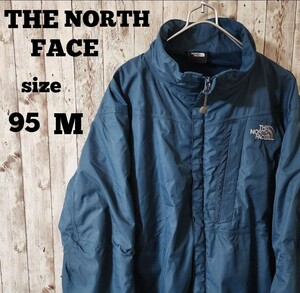 THE NORTH FACE ザノースフェイス ナイロンジャケット 95 (M) ブルーグリーン系 刺繍 キャンプ ナイロン 