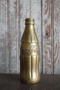 アンティーク　Coca-Colaモチーフ　ブラスオブジェ [az6-572]真鍮インテリアディスプレイアメリカUSAコレクタブル