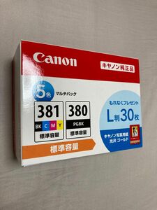 キヤノン　CANON　「Ｌ版用紙同梱」インクタンク　BCI-381+380/5MP 取付期限 2025年8月