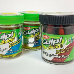 K 【Gulp! ALIVE 3セット】バークレー ガルプ アライブ エッグチェーン バルキーホッグ ルアー ワーム クロー バス釣り Berkley