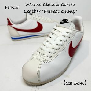 美品★NIKE/ナイキ★CORTEZ/コルテッツ★レザー★フォレストガンプ★807471-103★ホワイト/白赤青★23.5cm