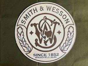  retro signboard ( reprint ) S&W company Manufacturers Logo signboard * unused goods 