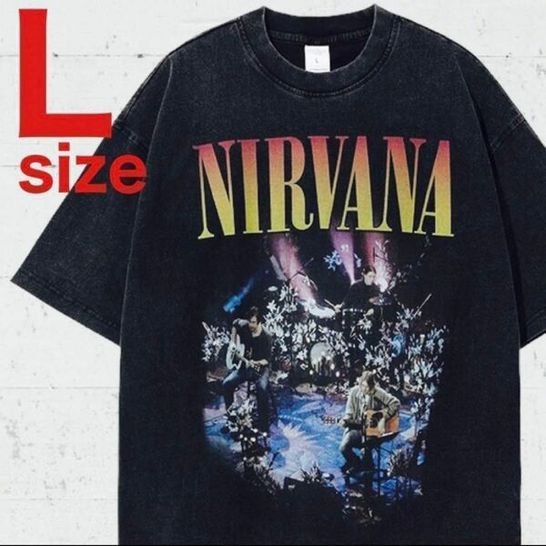 ニルヴァーナ　NIRVANA　ロック　バンド　Tシャツ　ブラック　Lサイズ