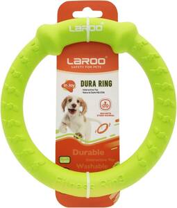 LaRooテディ犬デンタル玩具、小型犬用噛おもちゃ耐久性、ラウンドフリスビー18 cmストレス解消（中小犬）のペットの知能訓練用、