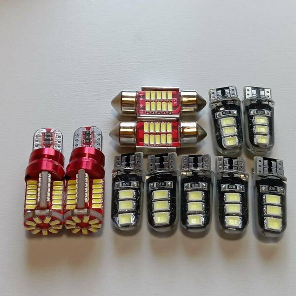 11個セット!タントカスタム L375S/L375/L385/L385S T10 LED 室内灯 バックランプ ナンバー灯 ルームランプ ダイハツ /57/6/t31