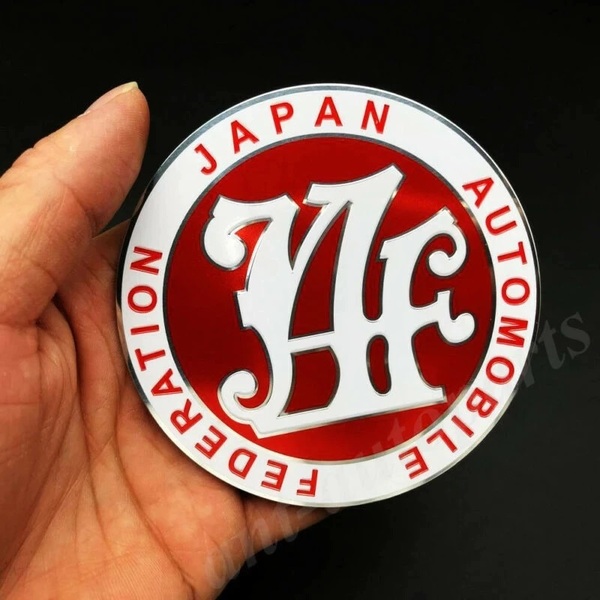 【ゆうパケット送料込】JAF(日本自動車連盟) 3Dエンブレム ステッカー レッド 直径9cm JAPAN AUTOMOBILE FEDERATION アルミ製