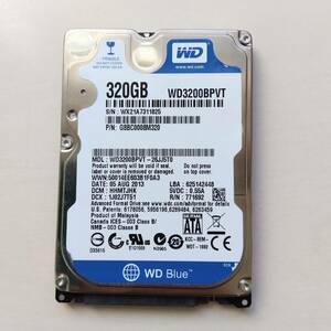 【94】320GB HDD SATA 2.5インチ WD WD3200BPVT ハードディスクドライブ