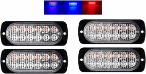 Catland LED ストロボライト マーカーランプ 警告灯 レッド ブルー 2色 ストロボ 機能付き 12V 24V 車用 サ