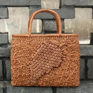  high quality * rare ** worker handmade superior article *. mountain .. wistaria . basket bag hand-knitted mountain ... bag basket cane basket high class UP handbag 