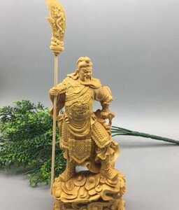 新品★精密細工 関羽像 精密彫刻 武財神 中国武将 三国志 木彫仏像 美術品