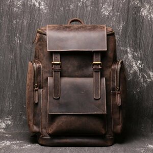  original leather rucksack men's leather backpack rucksack outdoor 14 -inch PC correspondence commuting going to school casual combined use ti bag 