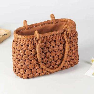  on goods / beautiful * worker handmade superior article . mountain .. wistaria . basket bag hand-knitted mountain ... bag basket cane basket handbag 