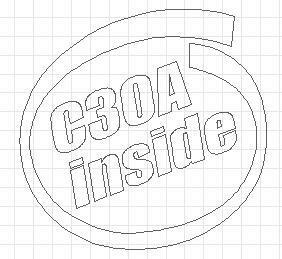 「C30A inside」ステッカー　intel inside　パロディ