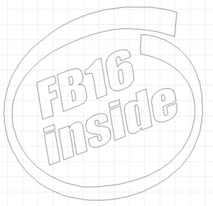 「FB16 inside」ステッカー　intel inside　パロディ