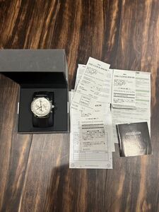 ツェッペリン ZEPPELIN 100周年記念 クオーツ メンズ クロノ 腕時計 7680-1 アイボリー　電池交換済み　パッキン新品