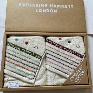 KATHARINE HAMNETT LONDON ウォッシュタオルオーガニックコットン2枚セット　新品未使用