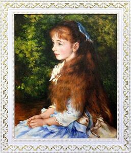 油絵 人物画『イレーヌ・カーン・ダンヴェール嬢 *ルノワール模写』肉筆１点物 名画 有名画家 印象派 R3-2.19-J11