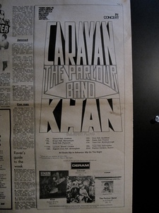 CARAVAN／KHAN／THE PARLOUR BAND (re. Hatfield & The North/Gong)◎稀少!! ジョイント・ツアー広告◎MELODY MAKER 原紙[1972年]